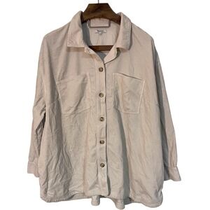 Madewell Womens Corduroy Oversized Button Up Shirt Jacket Grunge Boyfriend 4X